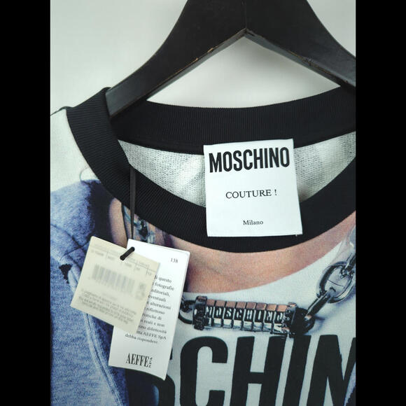 [SOLD] NWT MOSCHINO COUTURE Women's Sz IT 42 US 8 Graphic Cotton Sweater Dress - Picture 4 of 14